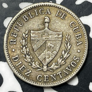 1915 Caribbean 10 Centavos Lot#E8203 Silver!