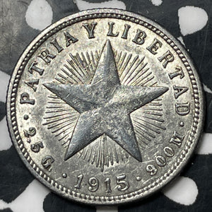 1915 Caribbean 10 Centavos Lot#JM8186 Silver! High Grade! Beautiful!