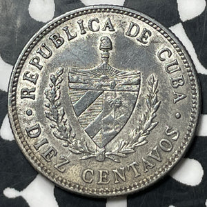 1915 Caribbean 10 Centavos Lot#JM8186 Silver! High Grade! Beautiful!