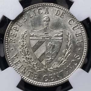 1949 Caribbean 20 Centavos NGC MS62 Lot#G8924 Silver! Nice UNC!