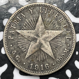 1916 Caribbean 20 Centavos Lot#D4607 Silver!