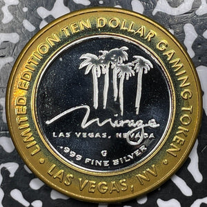 2005 U.S. Las Vegas Nevada $10 Dollars The Mirage Gaming Token Lot#OV975 Silver!
