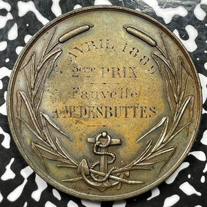 1889 France "Cercle De La Voile" Yachting Award Medal Lot#OV766 50mm
