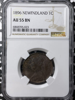 1896 Newfoundland Large Cent NGC AU55BN Lot#G6556
