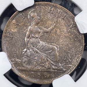 1884 Great Britain Farthing NGC MS62BN Lot#G6580 Nice UNC!