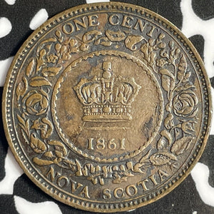 1861 Nova Scotia Large Cent Lot#D4641 Nice!