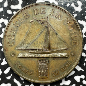 1889 France "Cercle De La Voile" Yachting Award Medal Lot#OV766 50mm