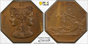 (1880-DT) France "Luck And Misfortune" Jeton PCGS MS65BN Lot#G5613 Gem BU!
