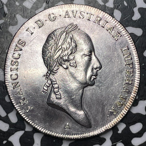 1830-A Austria 1 Thaler Lot#JM6493 Large Silver Coin! Beautiful Detail, Cleaned