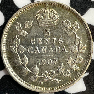 1907 Canada 5 Cents Lot#D2795 Silver! Nice!