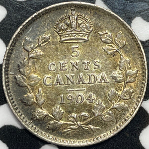 1904 Canada 5 Cents Lot#M7076 Silver! Nice!
