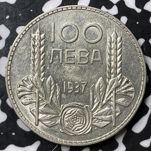 1937 Bulgaria 100 Leva Lot#M9790 Silver! High Grade! Beautiful!