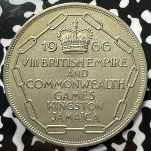 1966 Jamaica 5 Shillings Lot#M5208 High Grade! Beautiful! British Empire Games
