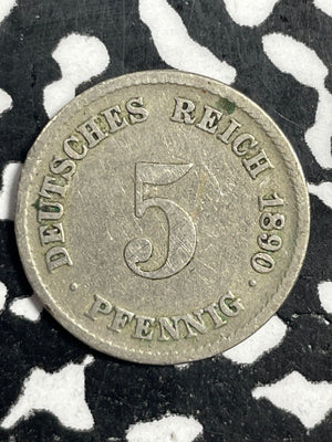 1890-F Germany 5 Pfennig Lot#M0814