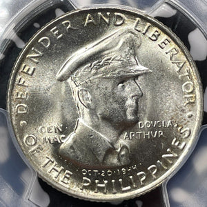 1947-S Philippines 50 Centavos PCGS MS65 Lot#G6730 Silver! MacArthur, KM#184