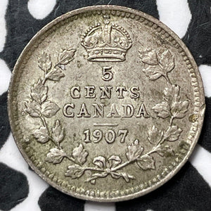 1907 Canada 5 Cents Lot#D5206 Silver!
