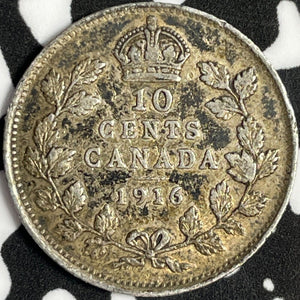 1916 Canada 10 Cents Lot#D4663 Silver! Nice!