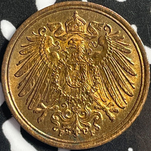 1900-F Germany 1 Pfennig Lot#D5038 High Grade! Beautiful!