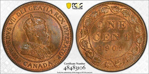 1909 Canada Large Cent PCGS MS64RB Lot#G5816 Choice UNC!