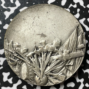 (1914-18) France Notre Joffre WWI Silvered Bronze Medal Lot#OV807 49mm