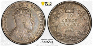 1903 Canada 10 Cents PCGS AU55 Lot#G6760 Silver! Key Date!