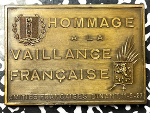 1927 France 'Homage To French Valor' Plaque Lot#OV1158 47x66mm