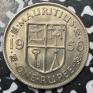 1956 Mauritius 1 Rupee Lot#D2392 High Grade! Beautiful!