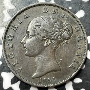1854 Great Britain 1/2 Penny Half Penny Lot#D5249 Nice!