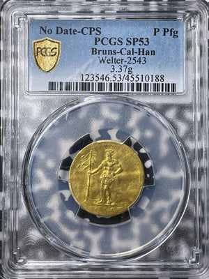 (1737)-CPS Germany Brunswick-Cal-Han. 1 Pfennig Pattern PCGS SP53 Lot#G6498 Gold