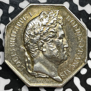 1832 France Evreux Agricultural Science & Arts Medal Lot#JM5789 Silver! 31mm