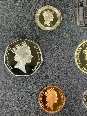 1994 Great Britain 8 Coin Proof Set Lot#B1544 Original Box & C.O.A.