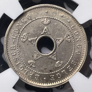1926/5 Belgian Congo 5 Centimes NGC MS64 Lot#G6049 Choice UNC!