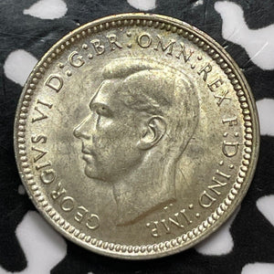 1943 Australia 3 Pence Threepence Lot#D1356 Silver! High Grade! Beautiful!