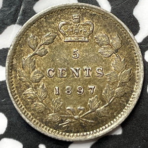 1897 Canada 5 Cents Lot#D4920 Silver! Nice!