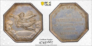 1843 France Paternal Fire Insurance Co. Jeton PCGS MS61 Lot#G5200 Silver!