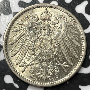 1907-D Germany 1 Mark Lot#D6833 Silver! High Grade! Beautiful!