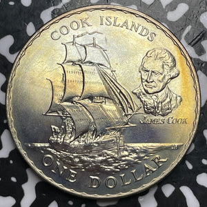 1970 New Zealand $1 Dollar Lot#D4695 High Grade! Beautiful! Cook Islands