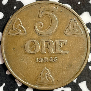 1936 Norway 5 Ore Lot#D3241