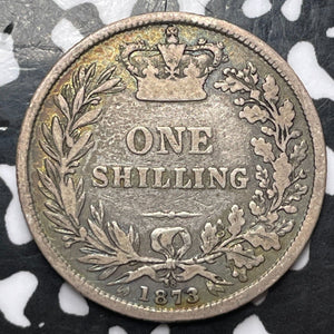 1873 Great Britain 1 Shilling Lot#D4025 Silver! Die#88