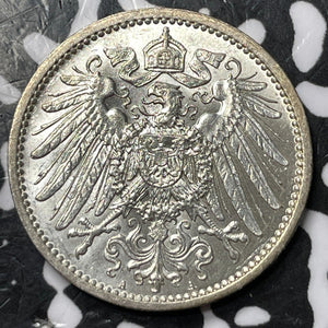1910-A Germany 1 Mark Lot#D6837 Silver! High Grade! Beautiful!