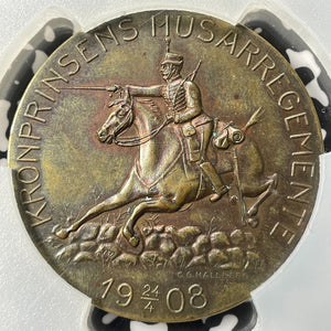1908 Sweden Royal Hussar Regiment 150th Anniversary Medal PCGS SP62 Lot#GV6621