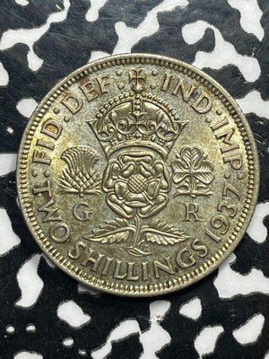 1937 Great Britain 2 Shillings Lot#M0153 Silver! High Grade! Beautiful!