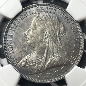 1895 Great Britain 1 Florin NGC MS63 Lot#G6643 Silver! Choice UNC!