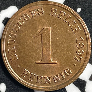 1897-J Germany 1 Pfennig Lot#D5042 High Grade! Beautiful!