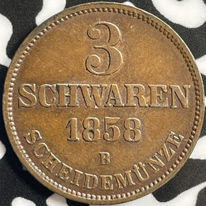1858-B Germany Oldenburg 3 Schwaren Lot#D6353 Nice!