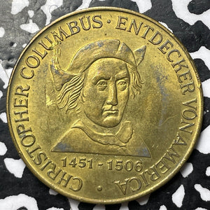 U/D Germany Chris. Columbus "Great Seafarer" Token (2 Available) (1 Coin Only)