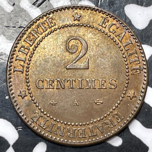 1877-A France 2 Centimes Lot#D3700 High Grade! Beautiful!