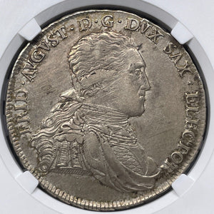 1804-SGH Germany Saxony 1 Thaler NGC AU55 Lot#G6208 Large Silver Coin!