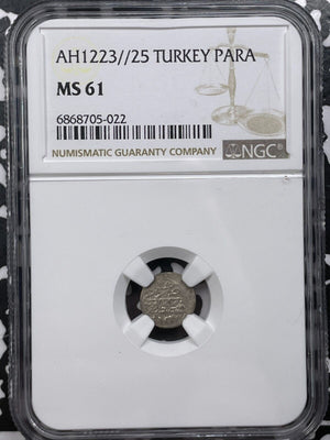 AH 1223 (1832) Turkey 1 Para NGC MS61 Lot#G6555 Nice UNC!