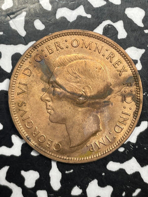 1940 Great Britain 1 Penny Lot#M1636 Beautiful Detail, Ugly Toning